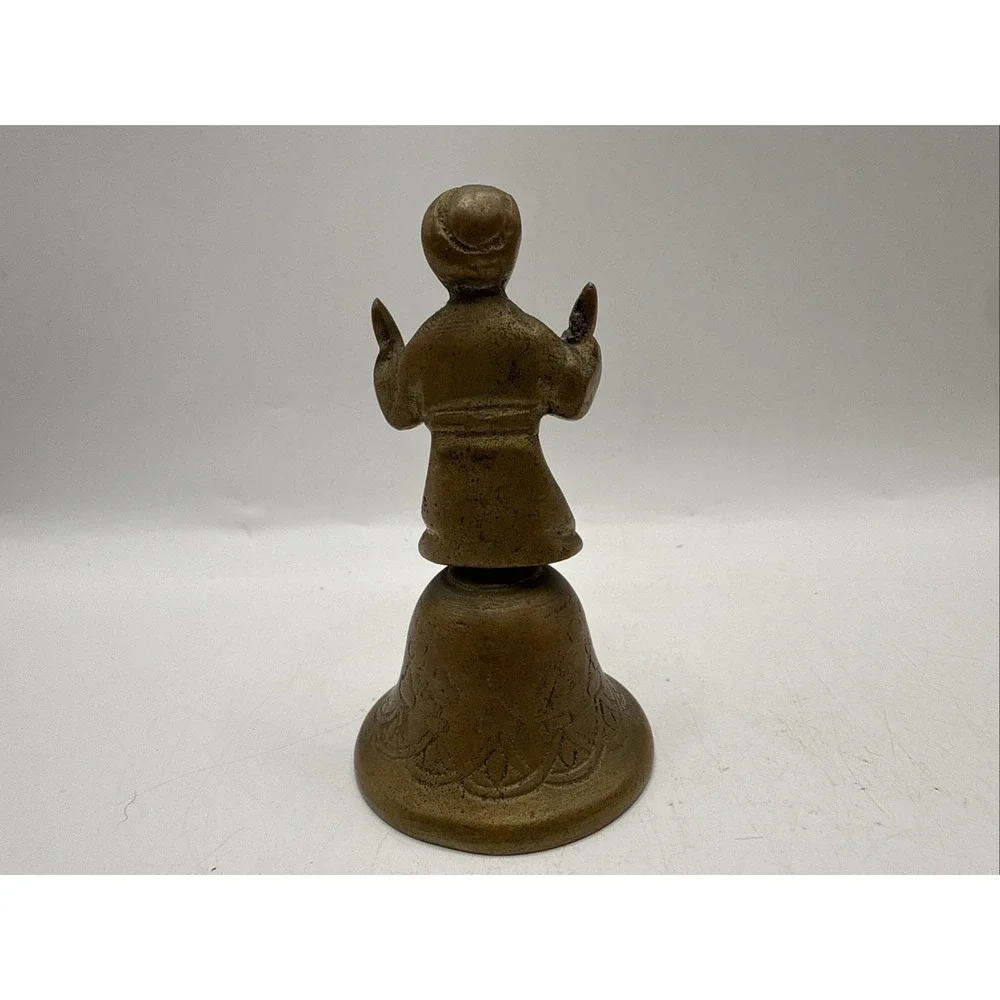 Vintage Antique Brass Bell Monk‎ Priest Worship Prayer RARE